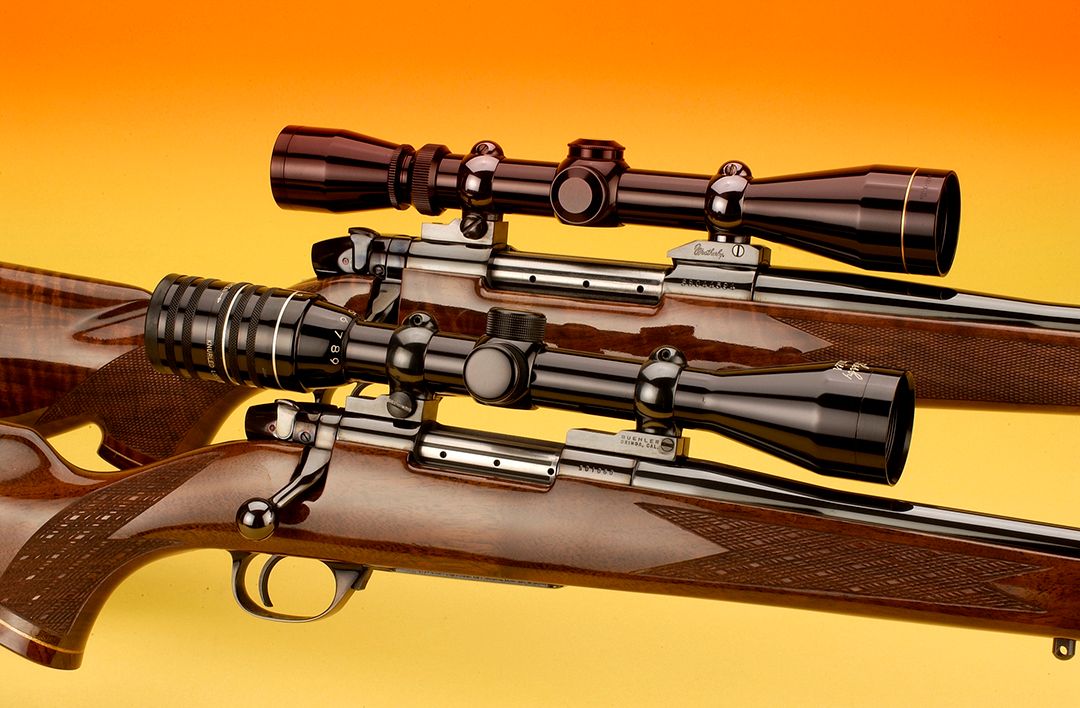 When it came to the Weatherby VarmintMaster in .224 WM, the family appearance is shown here with the .224 out front with its sister the larger Mark V in the background.